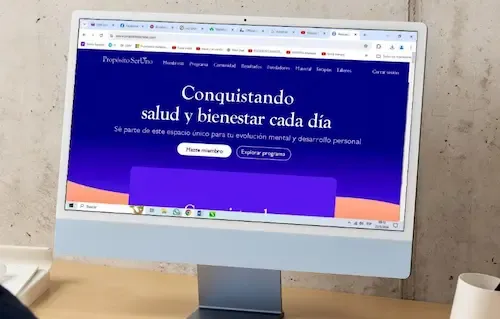 Vista de escritorio de la plataforma Propósito Ser Uno