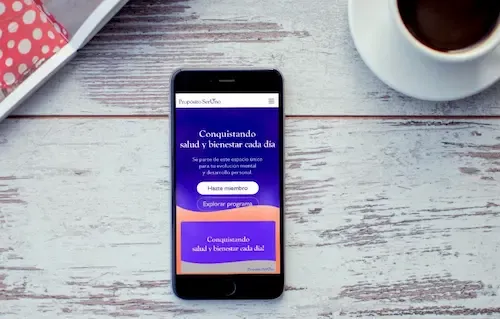 Vista móvil de la plataforma Propósito Ser Uno